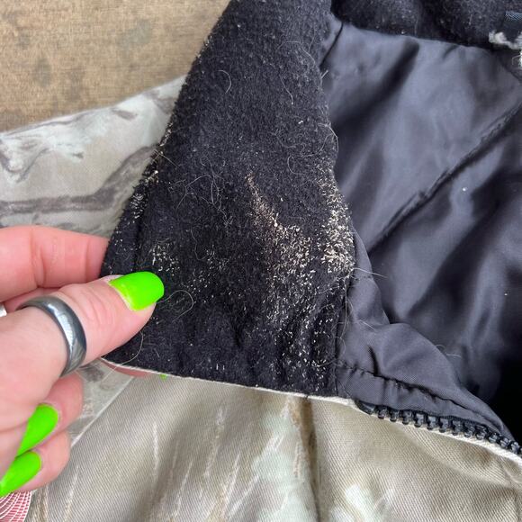 Vintage Ghost Camo Prairie Field Camo Bomber Jacket Quilt Insulated XXL - Picture 9 of 13